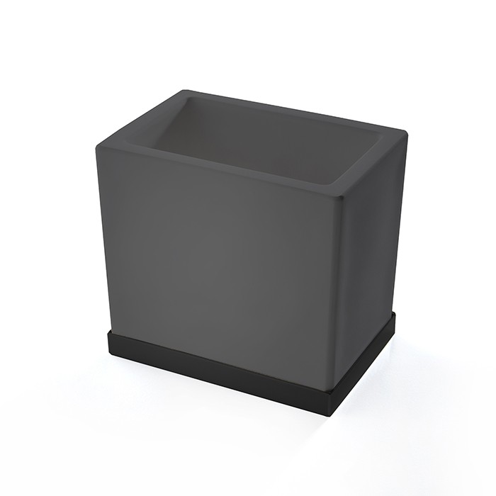 Стакан настольный, композит Solid Surface, 3SC Mood Deluxe MDN03ANO цвет: черный