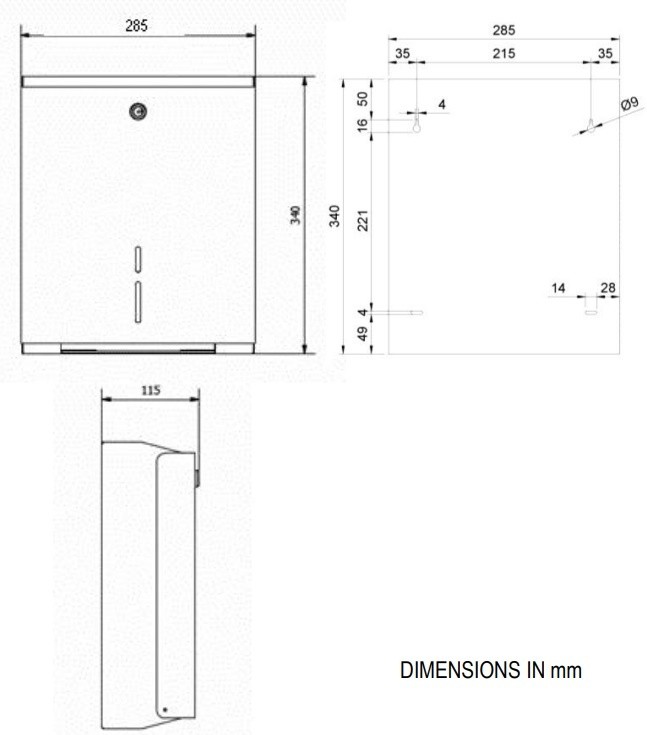 Диспенсер  из нержавеющей стали матовый для туалетной бумаги в больших рулонах, NOFER арт. 05104.S